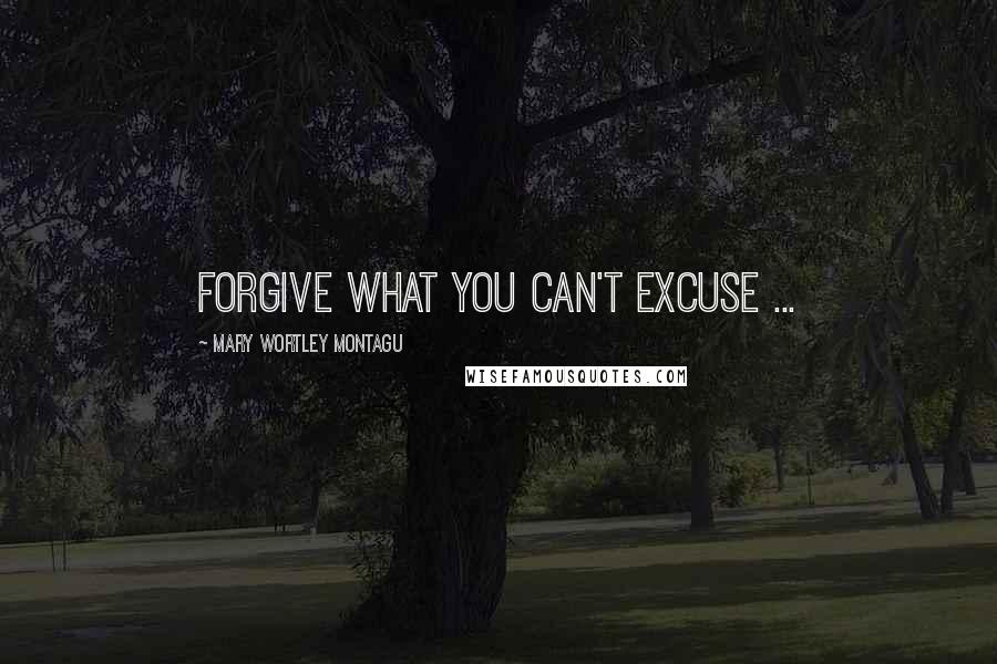 Mary Wortley Montagu Quotes: Forgive what you can't excuse ...