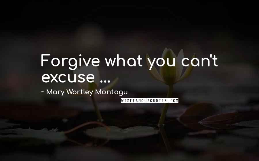 Mary Wortley Montagu Quotes: Forgive what you can't excuse ...