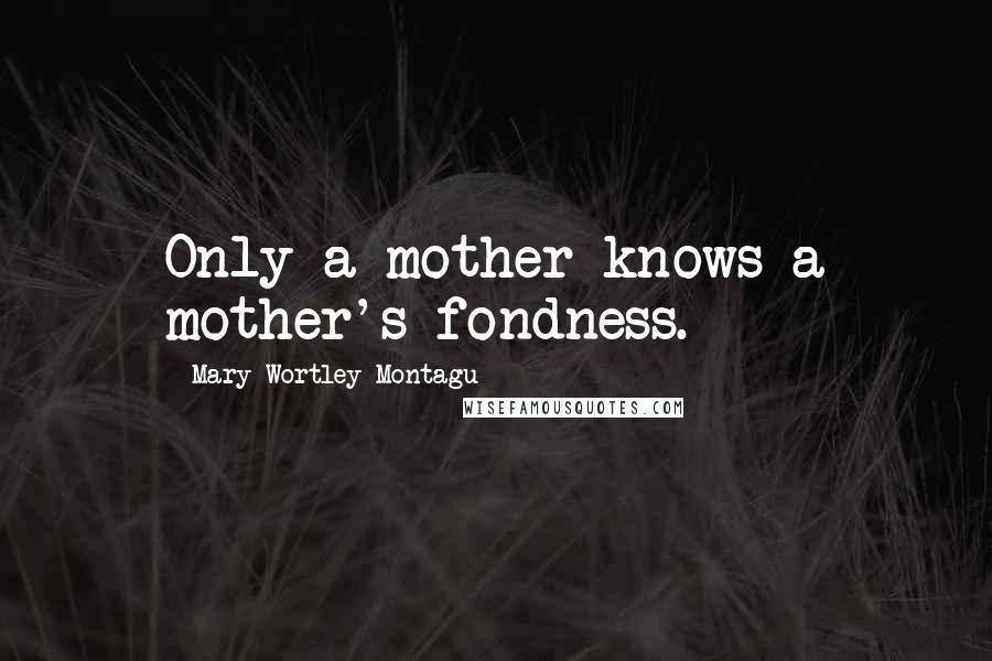 Mary Wortley Montagu Quotes: Only a mother knows a mother's fondness.