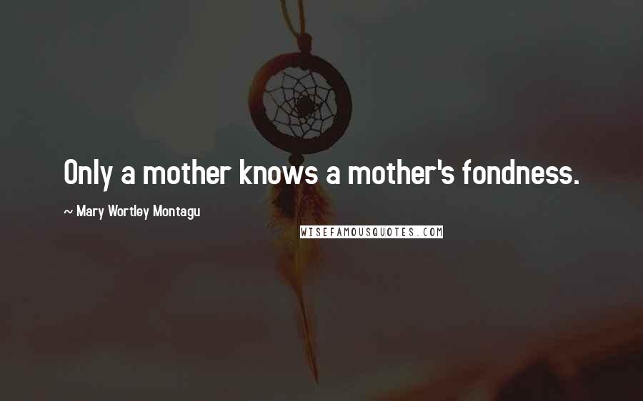 Mary Wortley Montagu Quotes: Only a mother knows a mother's fondness.