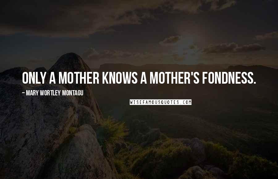 Mary Wortley Montagu Quotes: Only a mother knows a mother's fondness.