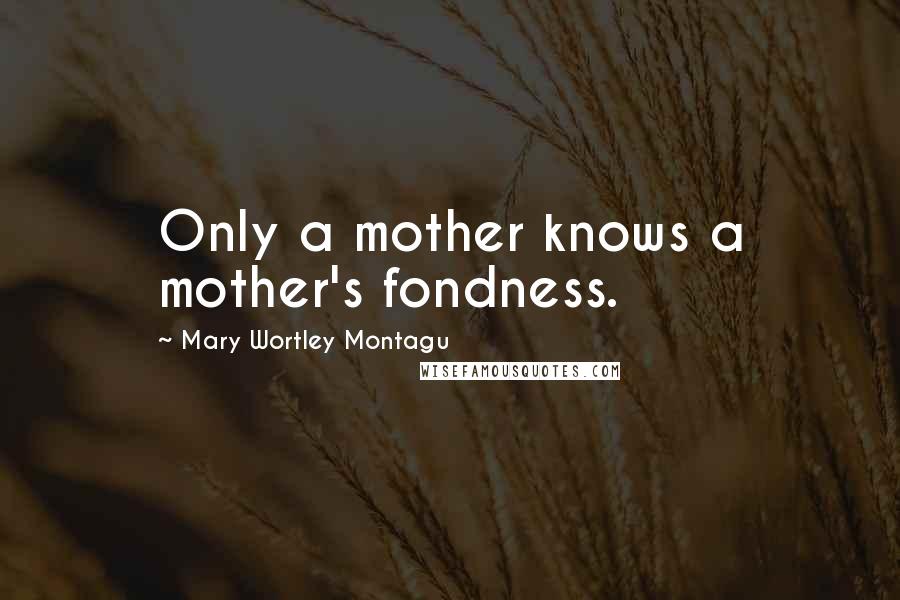 Mary Wortley Montagu Quotes: Only a mother knows a mother's fondness.