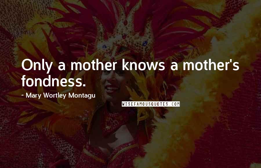 Mary Wortley Montagu Quotes: Only a mother knows a mother's fondness.