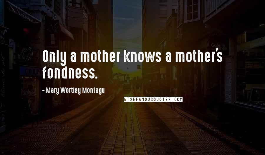 Mary Wortley Montagu Quotes: Only a mother knows a mother's fondness.