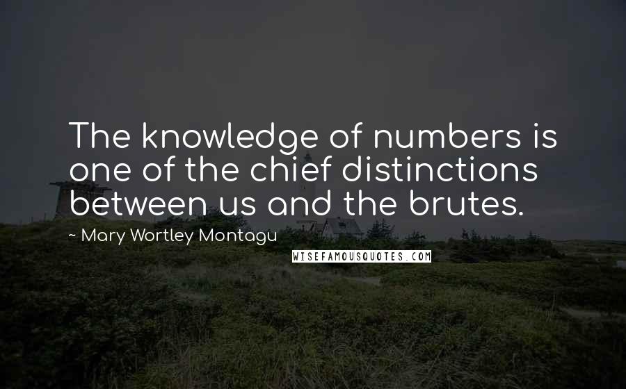 Mary Wortley Montagu Quotes: The knowledge of numbers is one of the chief distinctions between us and the brutes.