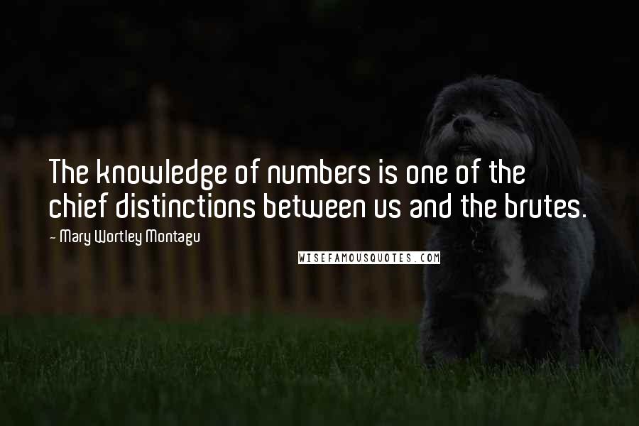 Mary Wortley Montagu Quotes: The knowledge of numbers is one of the chief distinctions between us and the brutes.