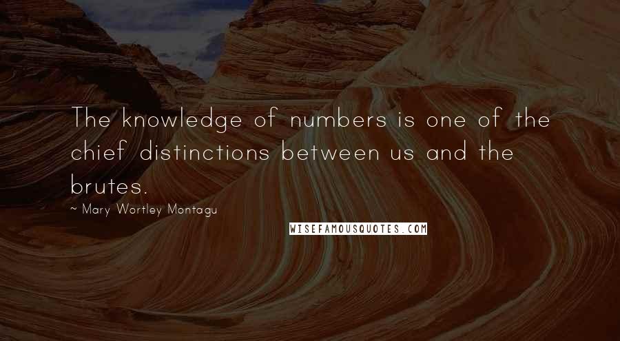 Mary Wortley Montagu Quotes: The knowledge of numbers is one of the chief distinctions between us and the brutes.