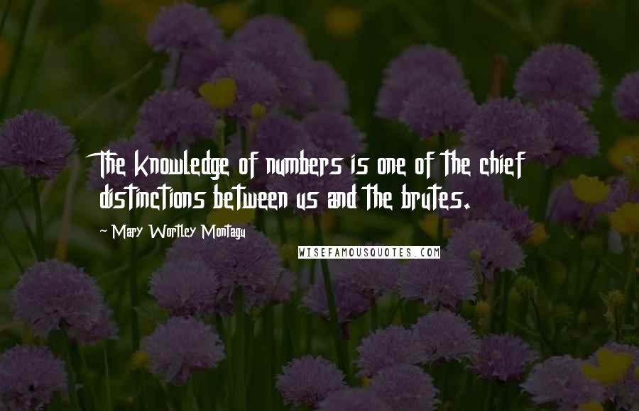 Mary Wortley Montagu Quotes: The knowledge of numbers is one of the chief distinctions between us and the brutes.