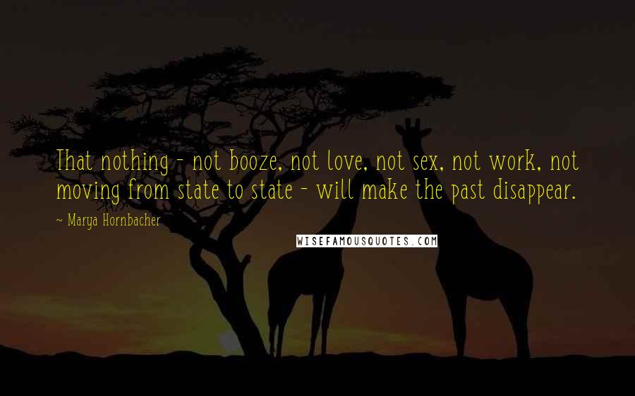 Marya Hornbacher Quotes: That nothing - not booze, not love, not sex, not work, not moving from state to state - will make the past disappear.