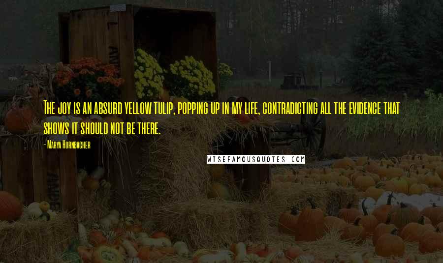 Marya Hornbacher Quotes: The joy is an absurd yellow tulip, popping up in my life, contradicting all the evidence that shows it should not be there.