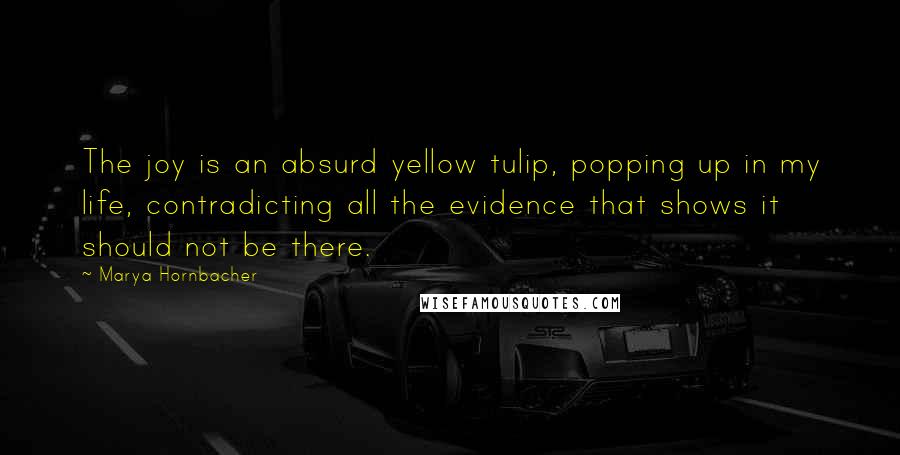Marya Hornbacher Quotes: The joy is an absurd yellow tulip, popping up in my life, contradicting all the evidence that shows it should not be there.
