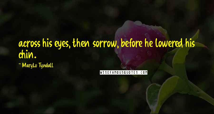 MaryLu Tyndall Quotes: across his eyes, then sorrow, before he lowered his chin.