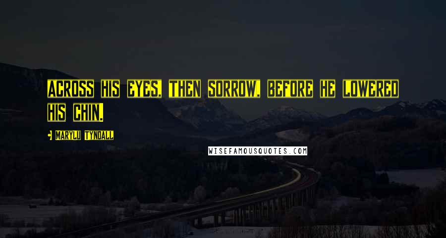 MaryLu Tyndall Quotes: across his eyes, then sorrow, before he lowered his chin.