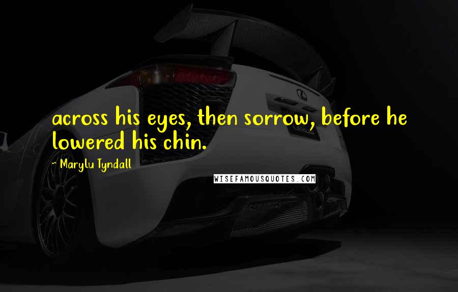 MaryLu Tyndall Quotes: across his eyes, then sorrow, before he lowered his chin.