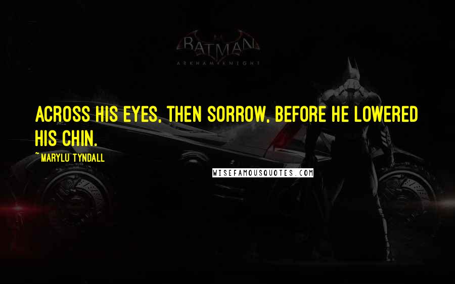 MaryLu Tyndall Quotes: across his eyes, then sorrow, before he lowered his chin.