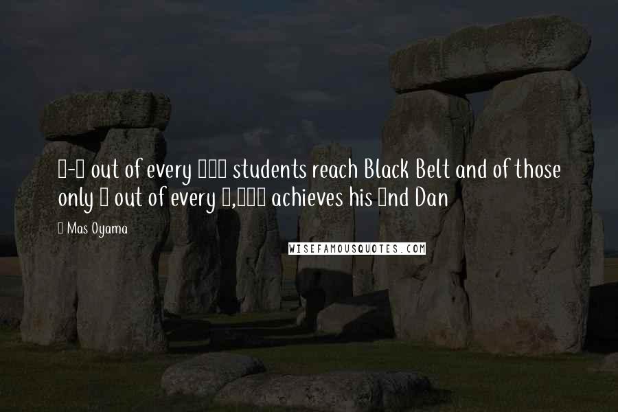 Mas Oyama Quotes: 1-2 out of every 100 students reach Black Belt and of those only 1 out of every 1,000 achieves his 2nd Dan