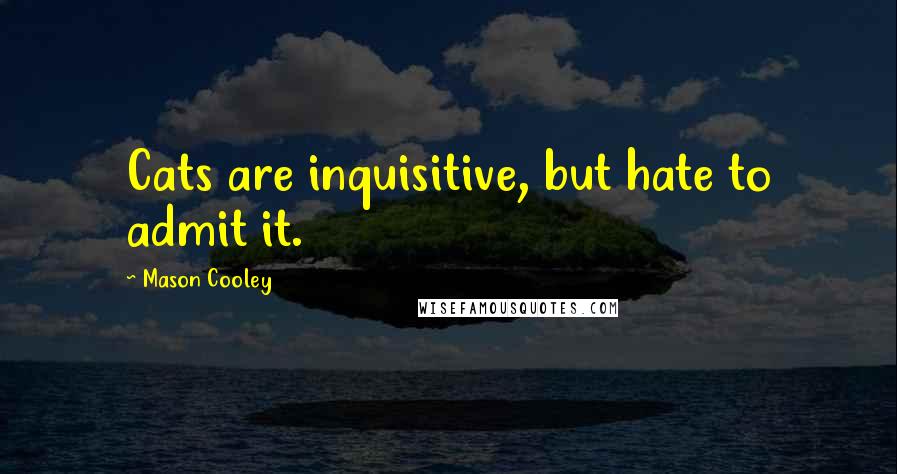 Mason Cooley Quotes: Cats are inquisitive, but hate to admit it.