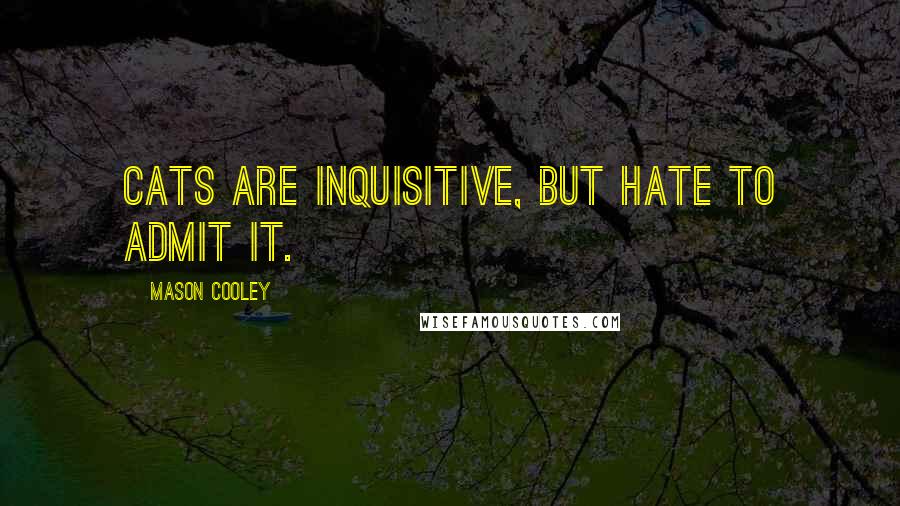 Mason Cooley Quotes: Cats are inquisitive, but hate to admit it.