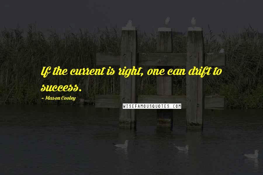Mason Cooley Quotes: If the current is right, one can drift to success.
