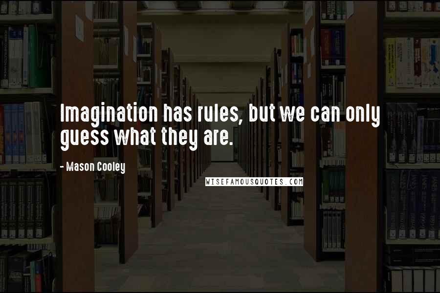 Mason Cooley Quotes: Imagination has rules, but we can only guess what they are.