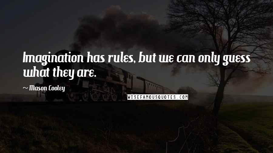 Mason Cooley Quotes: Imagination has rules, but we can only guess what they are.