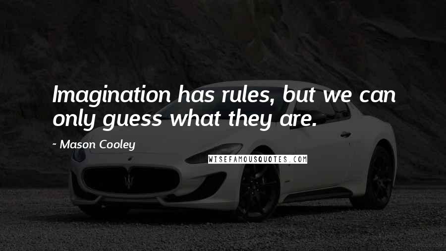 Mason Cooley Quotes: Imagination has rules, but we can only guess what they are.