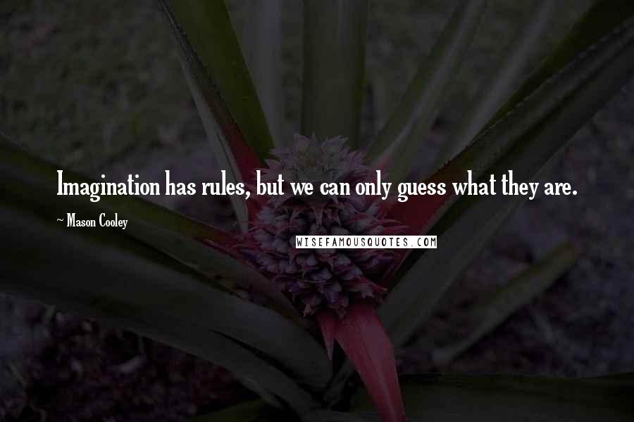 Mason Cooley Quotes: Imagination has rules, but we can only guess what they are.