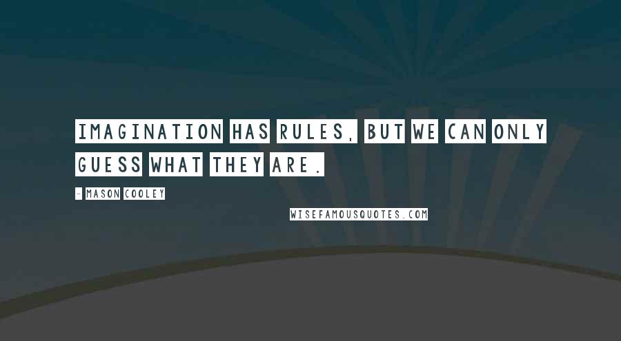 Mason Cooley Quotes: Imagination has rules, but we can only guess what they are.