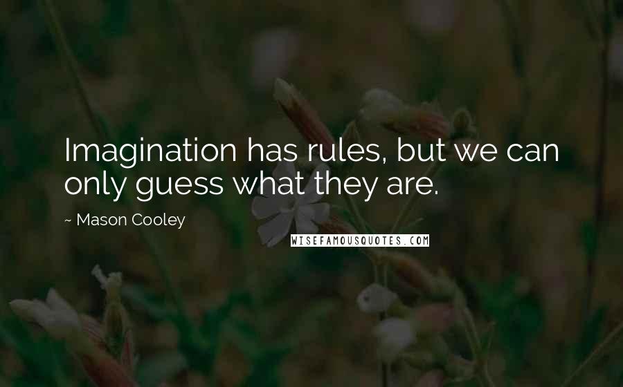 Mason Cooley Quotes: Imagination has rules, but we can only guess what they are.