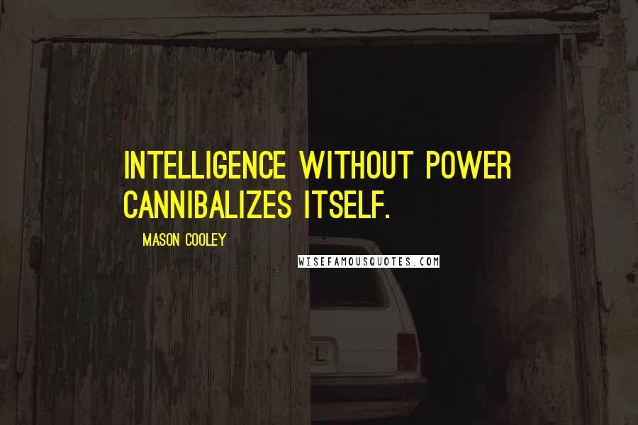 Mason Cooley Quotes: Intelligence without power cannibalizes itself.