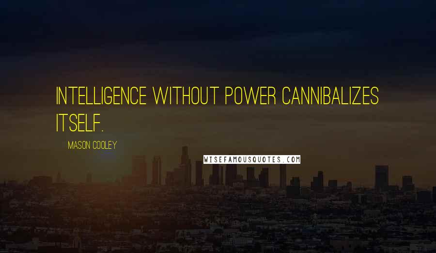 Mason Cooley Quotes: Intelligence without power cannibalizes itself.