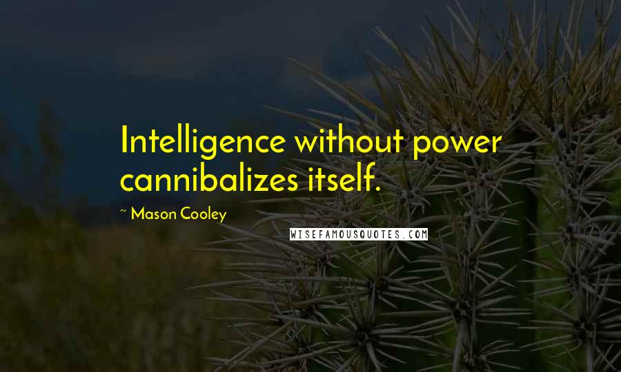 Mason Cooley Quotes: Intelligence without power cannibalizes itself.