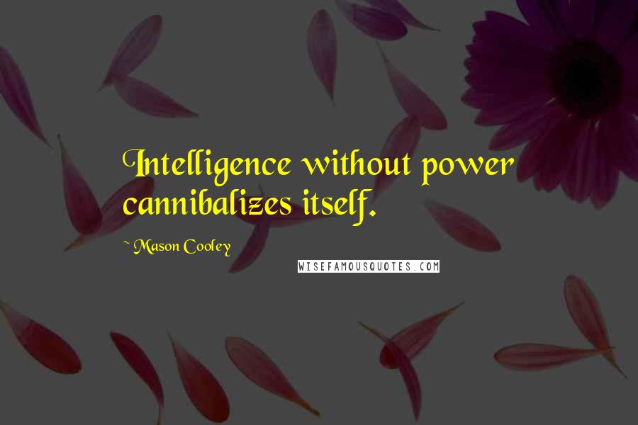 Mason Cooley Quotes: Intelligence without power cannibalizes itself.