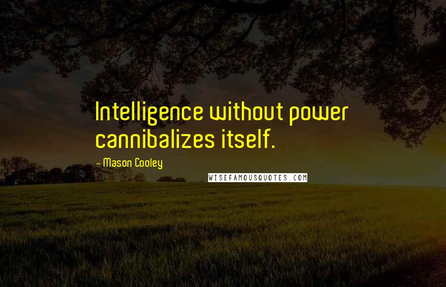 Mason Cooley Quotes: Intelligence without power cannibalizes itself.