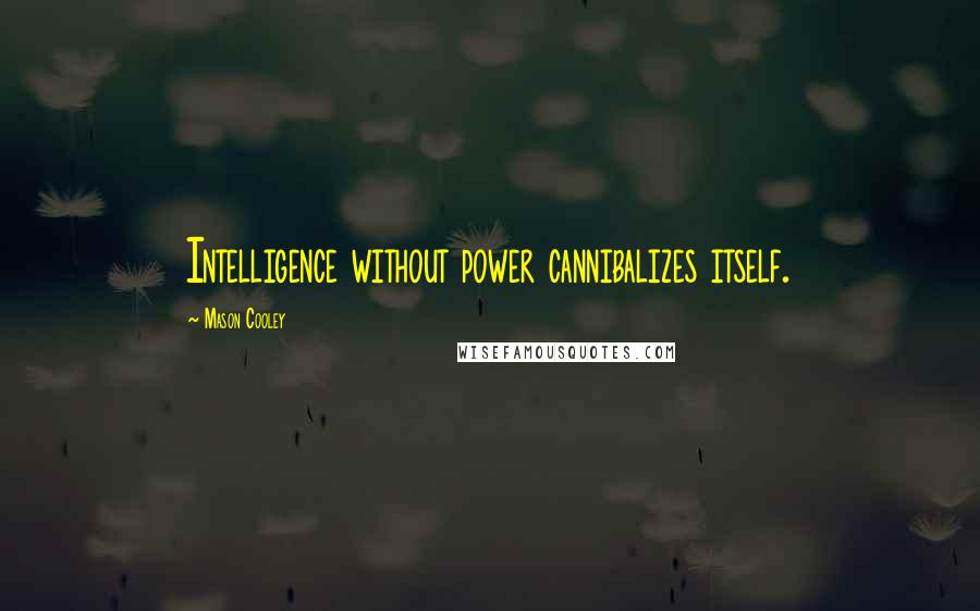 Mason Cooley Quotes: Intelligence without power cannibalizes itself.