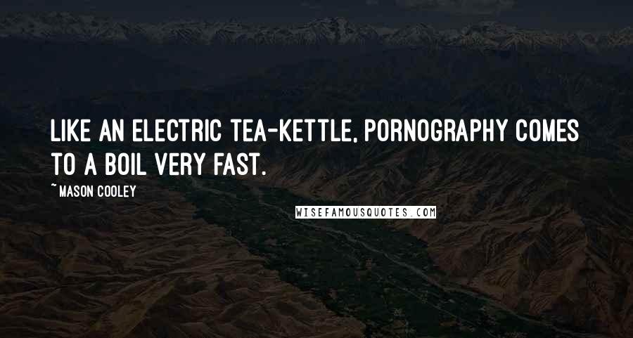 Mason Cooley Quotes: Like an electric tea-kettle, pornography comes to a boil very fast.