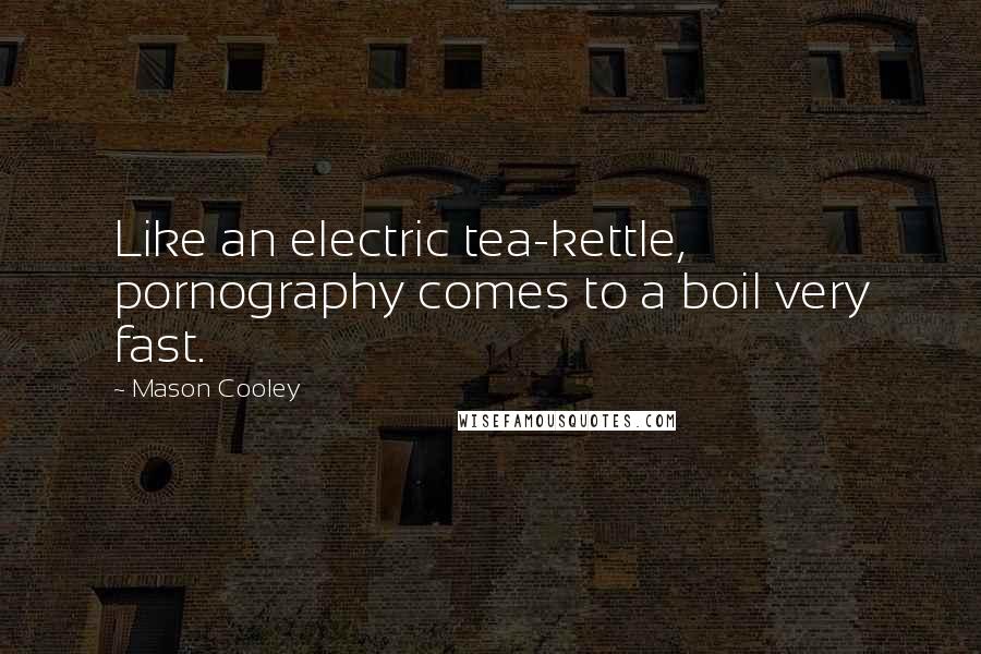 Mason Cooley Quotes: Like an electric tea-kettle, pornography comes to a boil very fast.