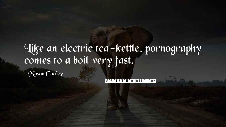 Mason Cooley Quotes: Like an electric tea-kettle, pornography comes to a boil very fast.