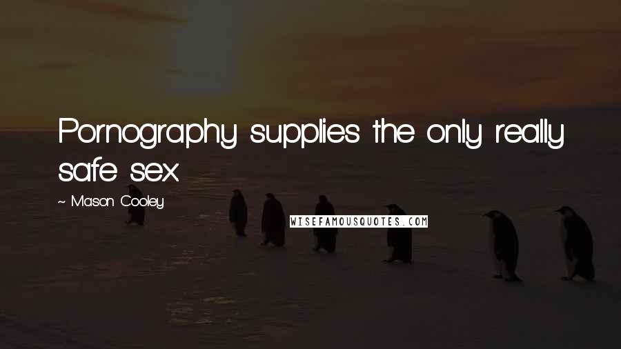 Mason Cooley Quotes: Pornography supplies the only really safe sex.