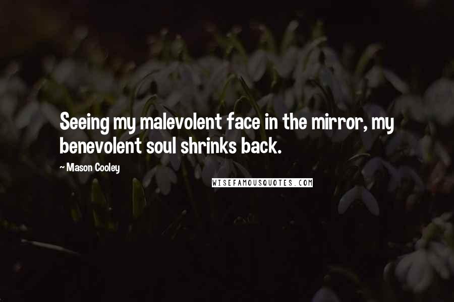 Mason Cooley Quotes: Seeing my malevolent face in the mirror, my benevolent soul shrinks back.