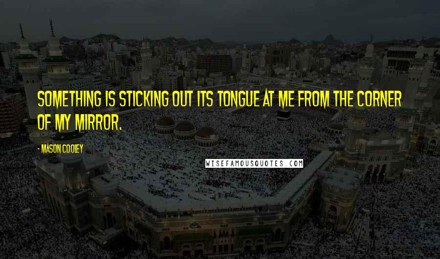 Mason Cooley Quotes: Something is sticking out its tongue at me from the corner of my mirror.
