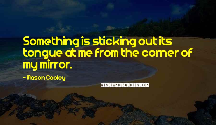 Mason Cooley Quotes: Something is sticking out its tongue at me from the corner of my mirror.