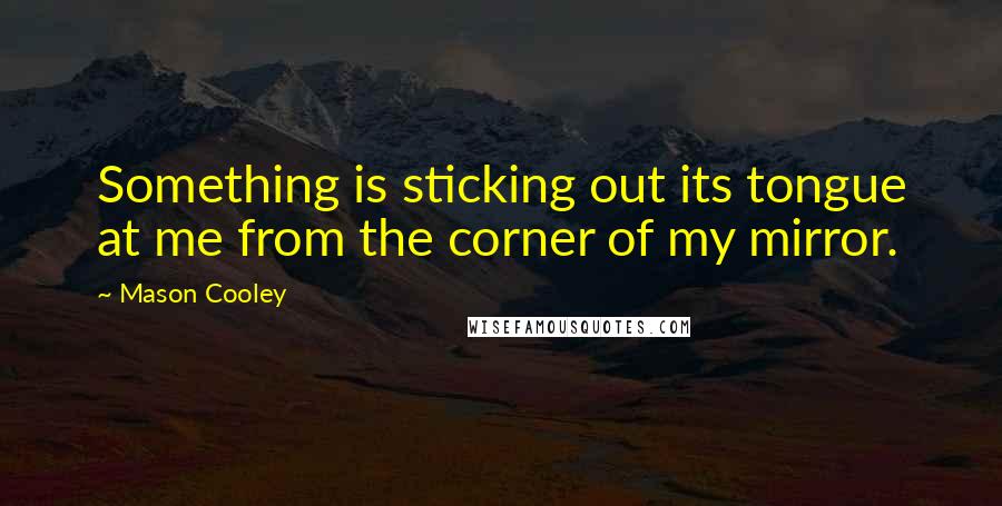 Mason Cooley Quotes: Something is sticking out its tongue at me from the corner of my mirror.