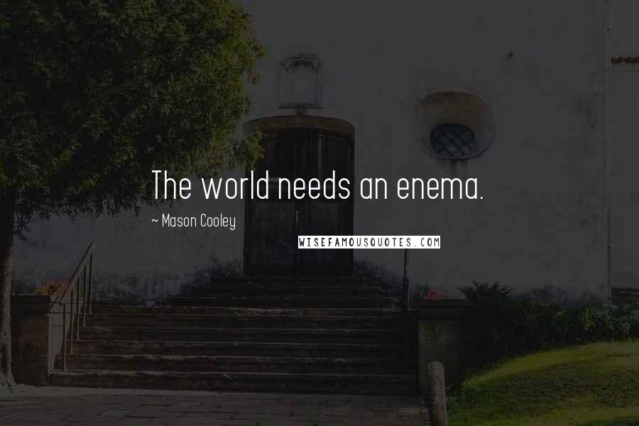 Mason Cooley Quotes: The world needs an enema.