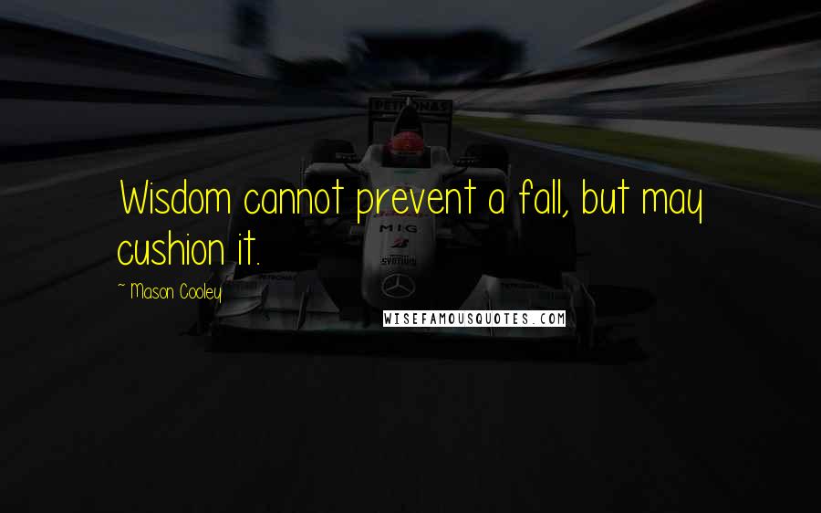 Mason Cooley Quotes: Wisdom cannot prevent a fall, but may cushion it.