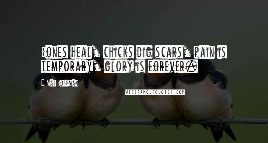 Mat Hoffman Quotes: Bones heal, chicks dig scars, pain is temporary, glory is forever.