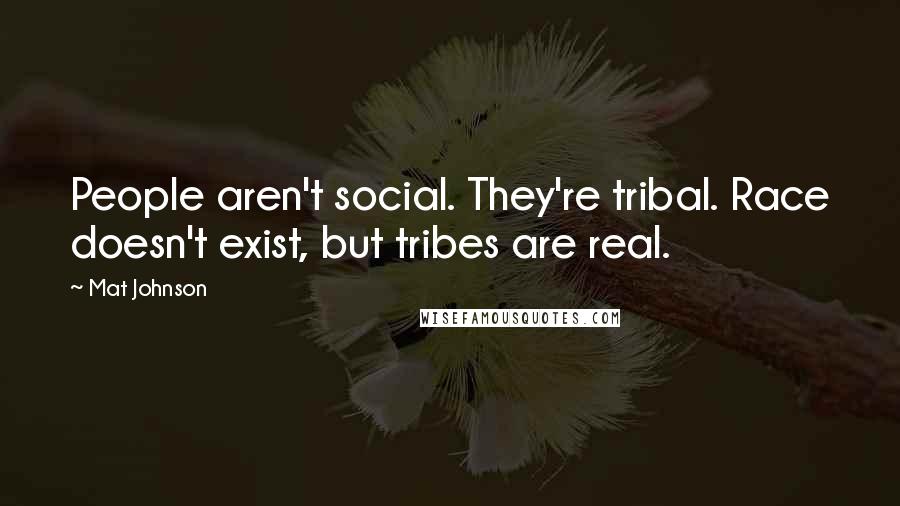 Mat Johnson Quotes: People aren't social. They're tribal. Race doesn't exist, but tribes are real.