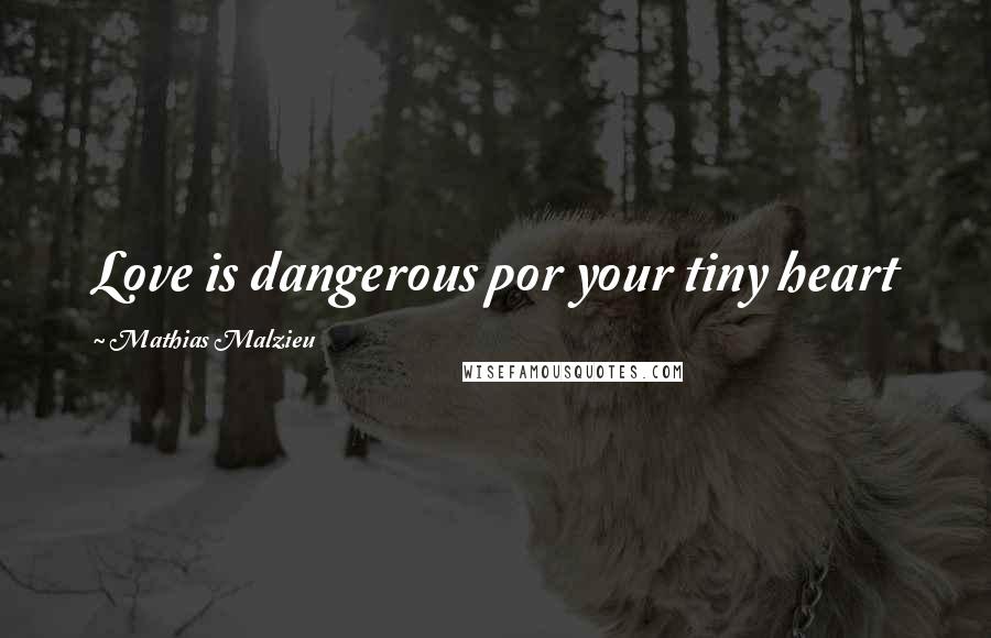 Mathias Malzieu Quotes: Love is dangerous por your tiny heart