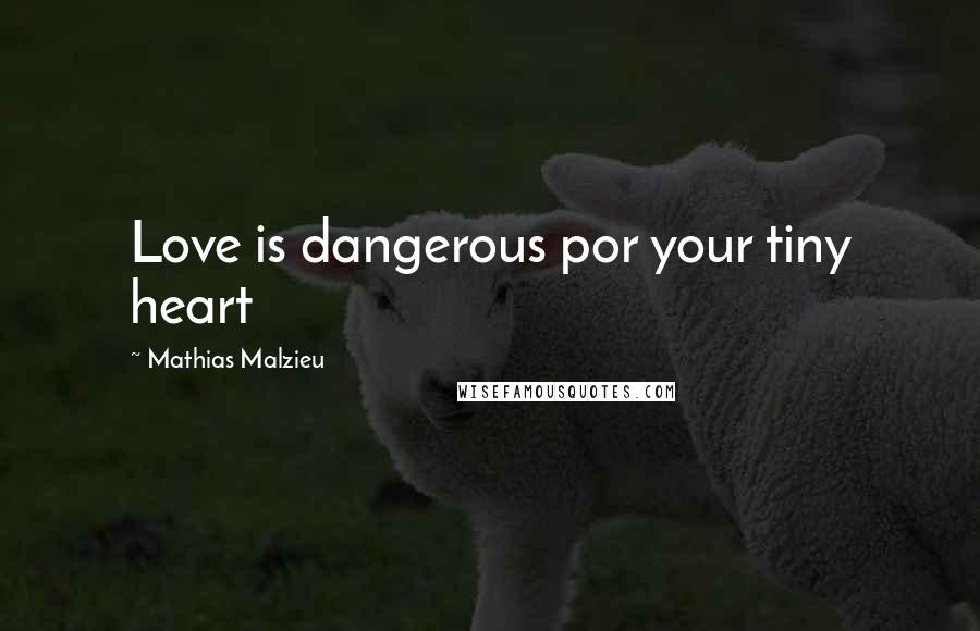 Mathias Malzieu Quotes: Love is dangerous por your tiny heart