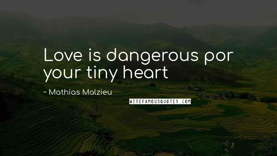 Mathias Malzieu Quotes: Love is dangerous por your tiny heart